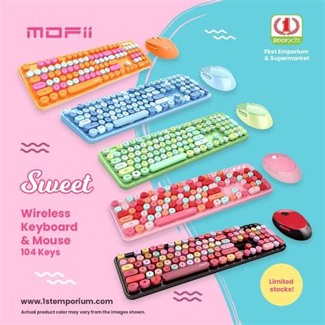 Mofii Sweet Series Wireless Keyboard And Mouse Combo Set 104keys