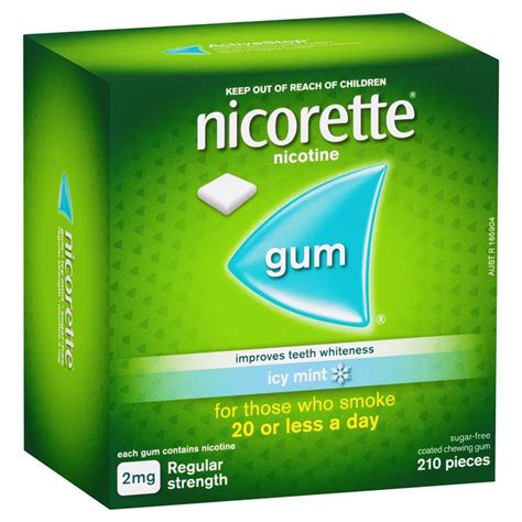 Buy Nicorette Quit Smoking Regular Strength Nicotine Gum Icy Mint 210
