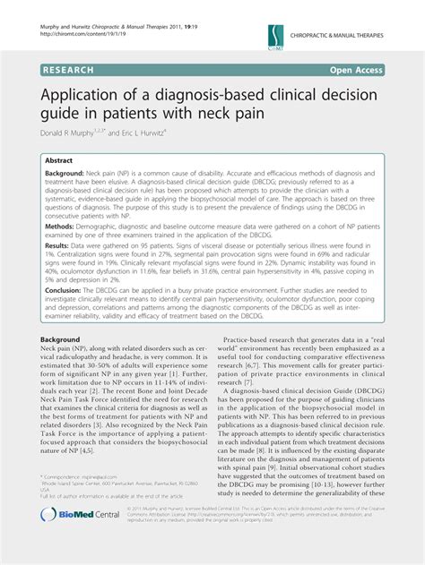 Pdf Application Of A Diagnosis Based Clinical Decision Guide In