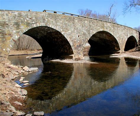 Old Stone Bridge With Three Arches Stock Image Image Of Architecture