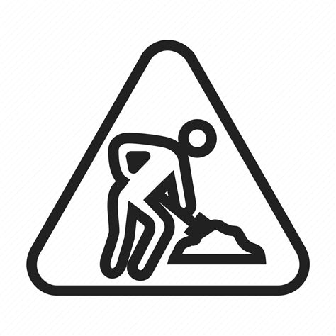 Construction Excavation Road Safety Sign Under Warning Icon