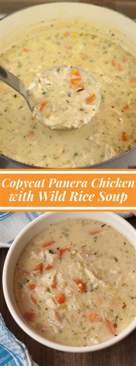 We love panera bread soups, and this one is on top of our. Copycat Panera Chicken & Wild Rice Soup #dinner #maindish ...