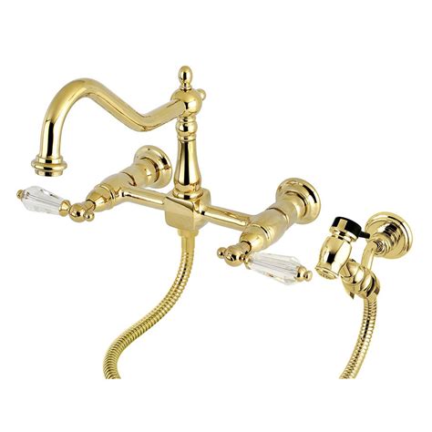 Single hand faucets are more efficient as the water is of a moderate temperature. Kingston Brass Victorian Crystal 2-Handle Wall-Mount ...