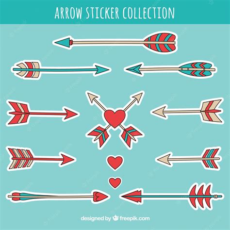 Free Vector Set Of Ethnic Hand Drawn Arrow Stickers