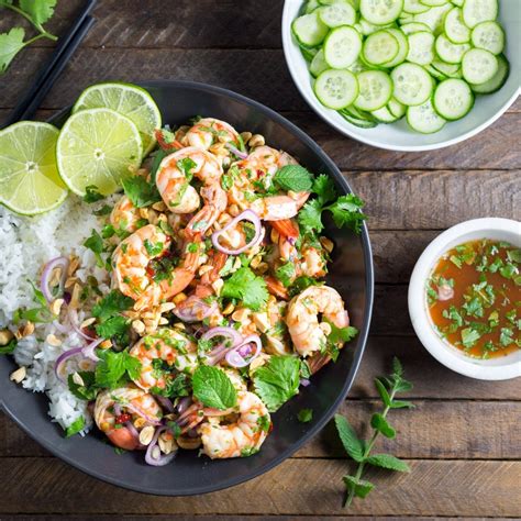 Then i made with 2 cucmbers with 1/4 cup each of sugar and vinegar and both time came out great. Quick Spicy Thai Shrimp Salad - Nerds with Knives