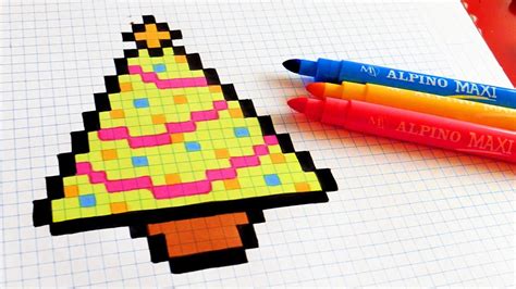 Explorez pixel art facile, jeux et plus encore ! Handmade Pixel Art - How To Draw Christmas Tree #pixelart ...