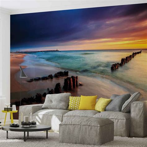 Beach Scene Wallpaper Murals Custom 3d Mural Mediterranean Modern