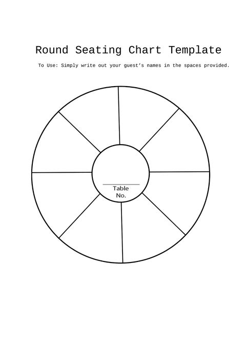 10 Person Round Table Seating Chart Template