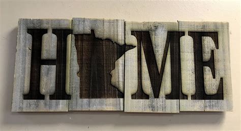 Shop for minnesota shape wall art from the world's greatest living artists. Minnesota HOME Sign Rustic Wood State Shape Cutout-Can ...