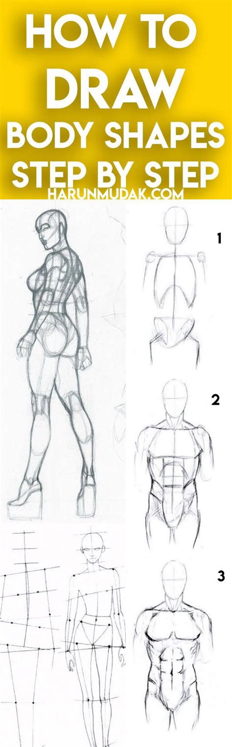 20 How To Draw Body Shapes Step By Step Harunmudak Body Drawing