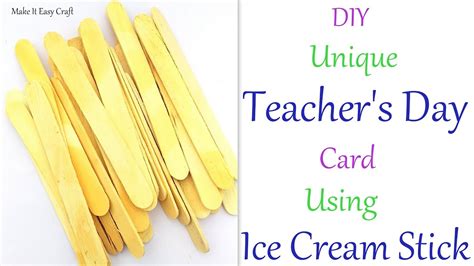 Diy Teachers Day Card Popsicle Stick Folding Card Icecream Stick