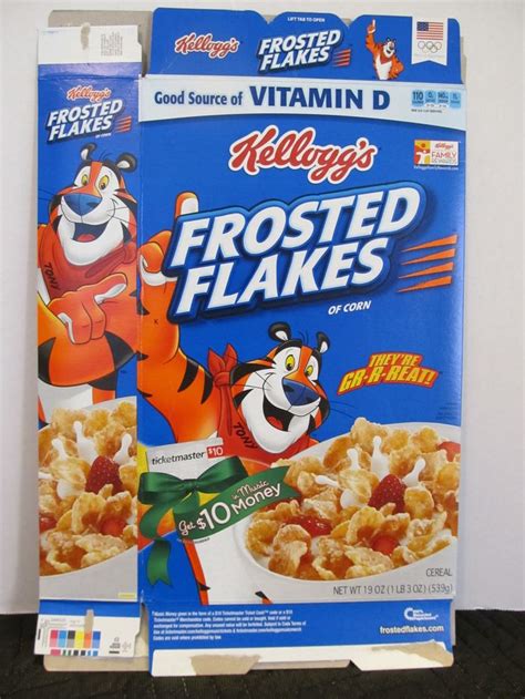 Kelloggs Frosted Flakes Kelloggs Cereal Cereal Box