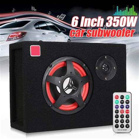 Inch Compact Car Active Amplified Under Seat Powered Subwoofer Bass Speaker W Car Subwoofer