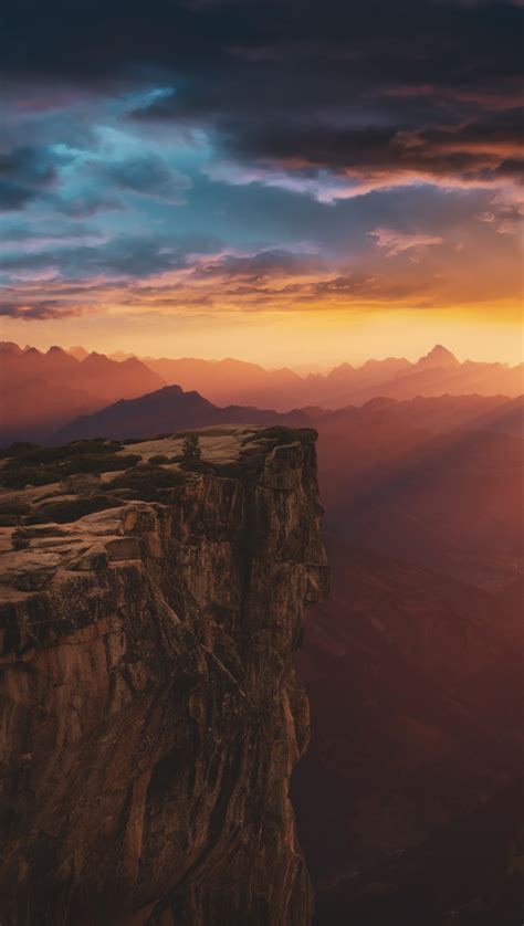 Sunset In Mountains And Cliff Wallpaper Id7492