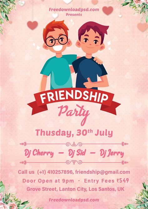 Friendship Day Party Flyer Free Psd