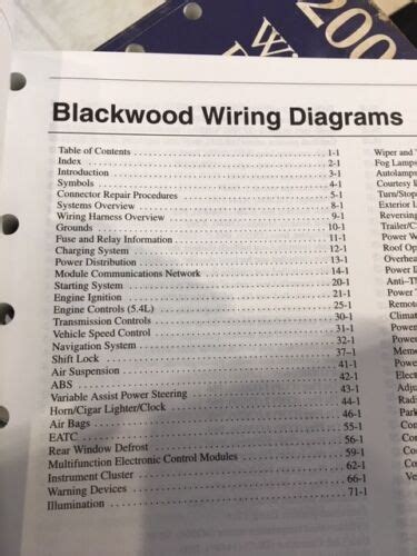 Ford Wiring Diagrams 2002 Blackwood Fcs 13096 02 Ebay