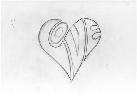 Love Heart Shape Sketch Cool Heart Drawings Heart Drawing Love
