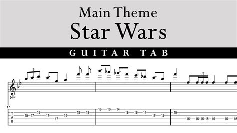 Star Wars Main Theme Guitar Tab Tutorial Youtube