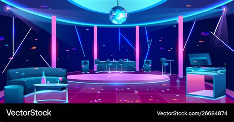 Nightclub Dance Floor Cartoon Interior Royalty Free Vector