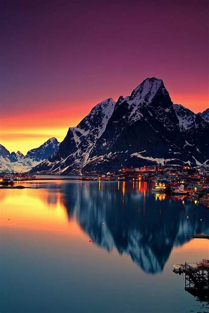 4k Norway Sunset Mountains Reinebringen Wallpapers