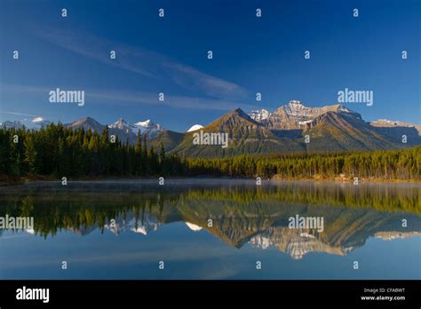 Herbert Lake In Autumn Banff National Park Alberta Canada Stock