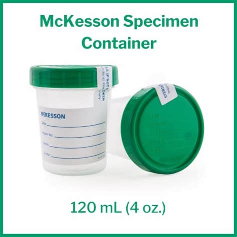 Mckesson Specimen Container Sterile Inside Only Screw Cap 120 Ml 4 Oz
