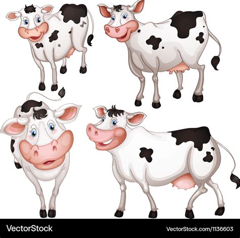 Four Cows Royalty Free Vector Image Vectorstock