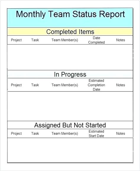 Team Progress Report Template Templates Example Templates Example