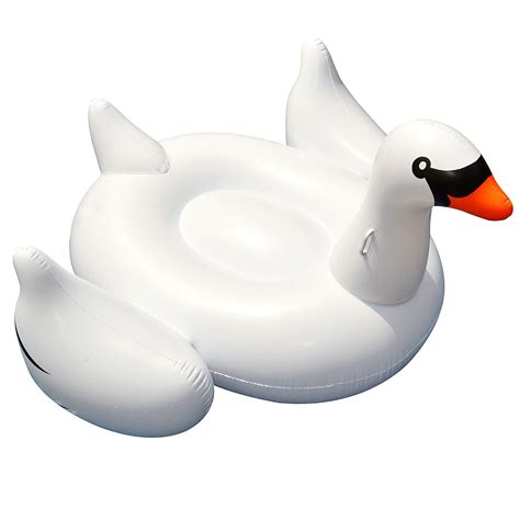 Swimline 90621 Giant Swan Inflatable Ride On Pool Float 1 Pack White