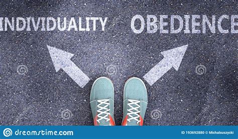 Individuality And Obedience In Balance Pictured As Words