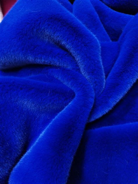 Blue Faux Fur Blue Mink Faux Fur Tissavel Blue Fur Fabric Etsy