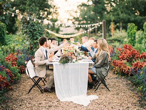 Dinner Party Wedding Reception In An Enchanted Garden Arkansas