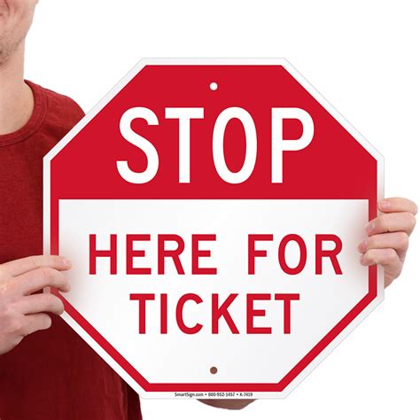 Stop Here For Ticket Sign Online Sku K 7419