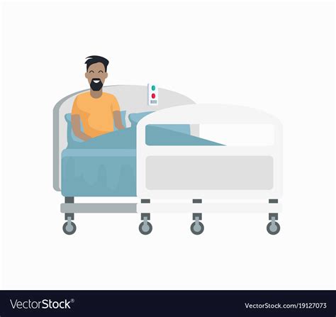 Male Patient On Hospital Bed Royalty Free Vector Image