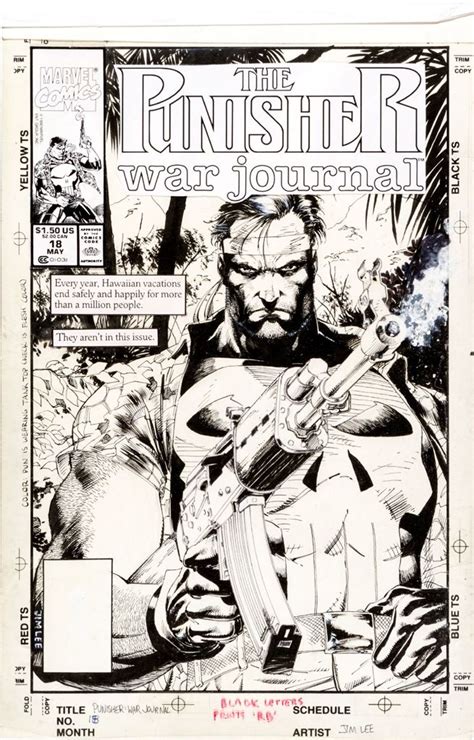 Jim Lee The Punisher War Journal 18 Cover Comic Art Jim Lee Art