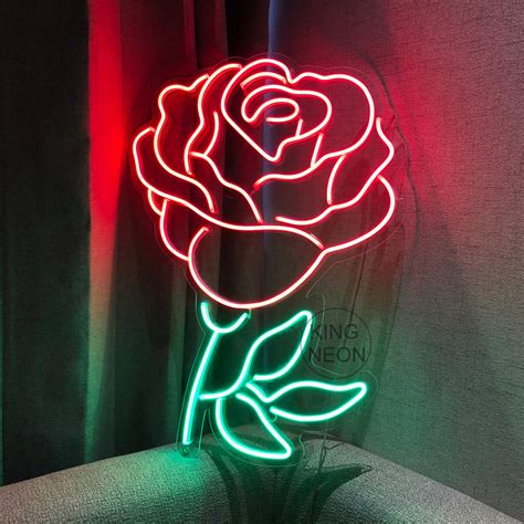 Rose Neon Signcustom Flower Led Neon Lightneon Sign Etsy
