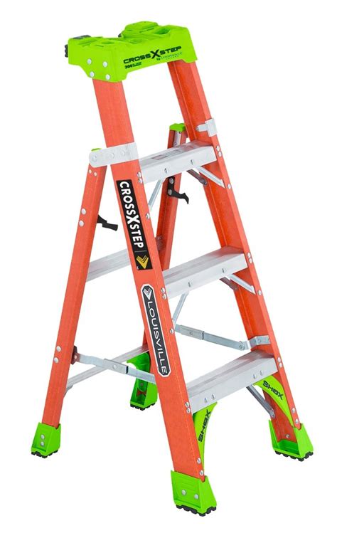 Louisville Fiberglass Step To Shelf 4 Foot Ladder Fxs1504 Safety