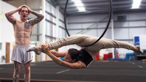 Gymnast Tries Aerial Hoop Acrobatics {cirque Du Soleil} Aerialfitness