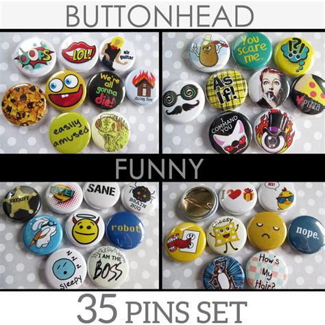 Buttons Pins Theme Sets Art Cute Funny Geeky Political Punk