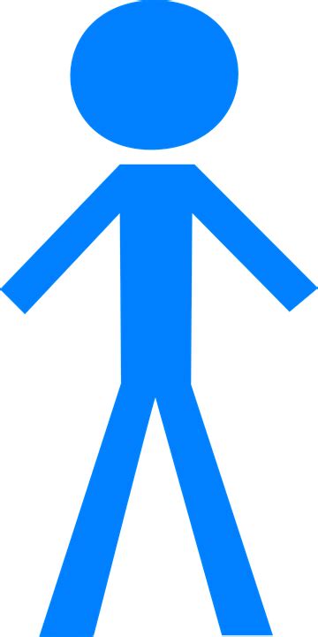 Stick Man Blue Figure Free Vector Graphic On Pixabay