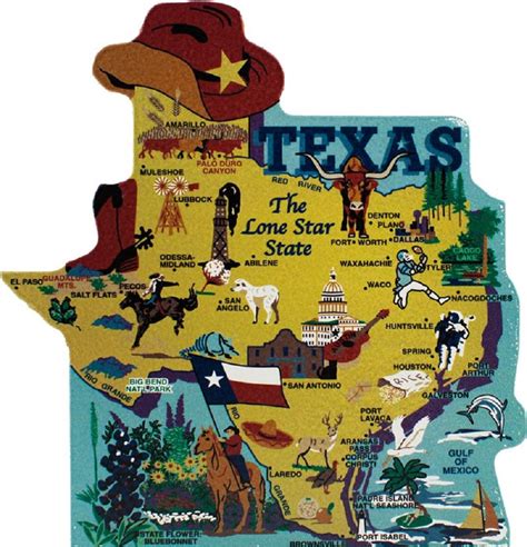 Texas State Map Wooden Keepsake Cats Meow Villageusa Points Of