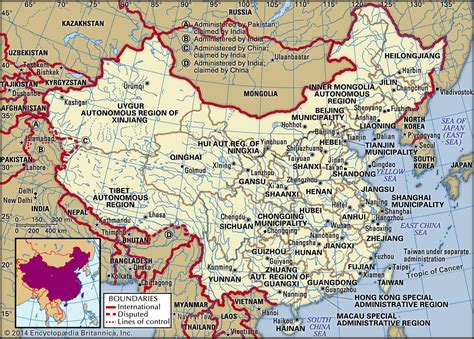 Geography Map Of China And India