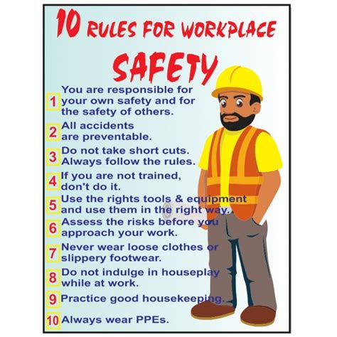 10 Rules For Workplace Safety Safety Poster Shop Gambaran