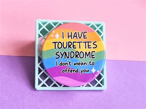 Tourettes Disability Badge Rainbow Mental Health Etsy