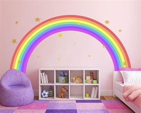 Rainbow Decal Nursery Decor Rainbow Wall Art Kids Room Decor Etsy