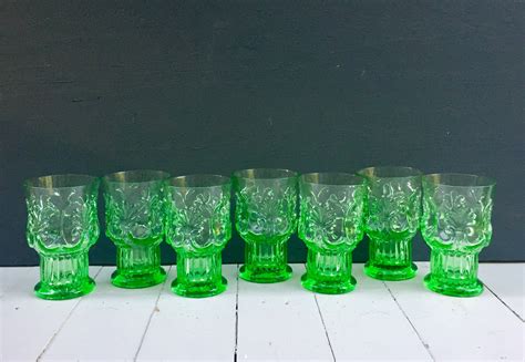 Green Drinking Glasses Vintage