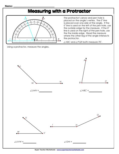 Measuring Angles With Protractor Worksheet Angleworksheets Com