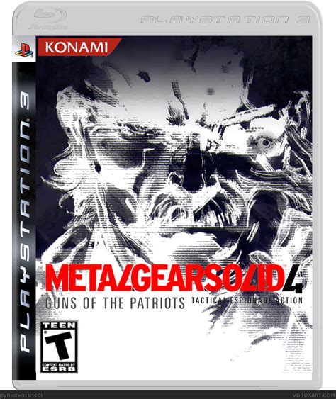 Metal Gear Solid 4 Guns Of The Patriots Playstation 3 Box Art Cover By