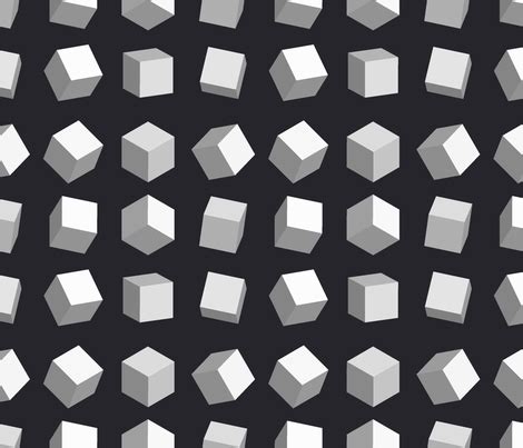 Once you have finished making the design, outline it with a pen. 3d cube geometric pattern fabric - danira - Spoonflower
