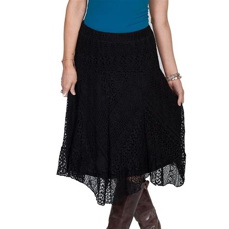 Scully Womens Lace Overlay Skirt Black Lace Skirt Lace Skirt